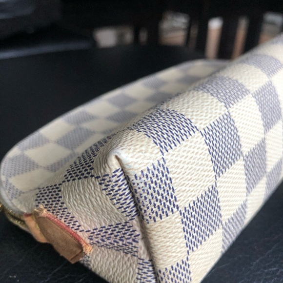 LOUIS VUITTON Damier Azur Pochette Cosmetic PM Pouch - Picture 6 of 8